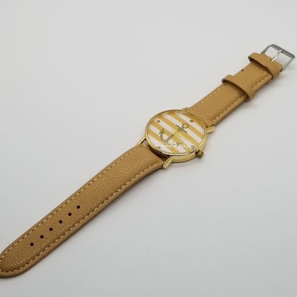 striped anchor watch with tan band - Picture 1 of 5